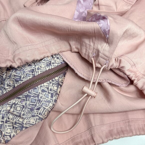 Mystree Jacket Womens M Pink Mixed Fabric Textured Zip Up Statement Collar - Picture 6 of 9